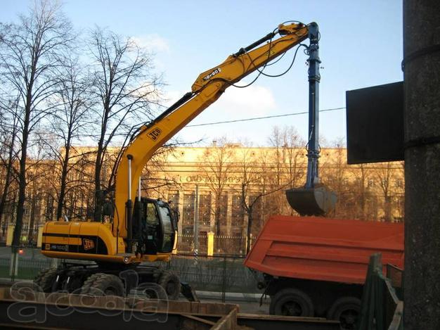 Аренда габаритного колёсного экскаватора с грейфером до 13 метров