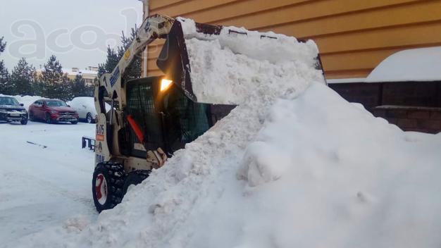 Уборка снега BobCat Бобкэт минипогрузчик