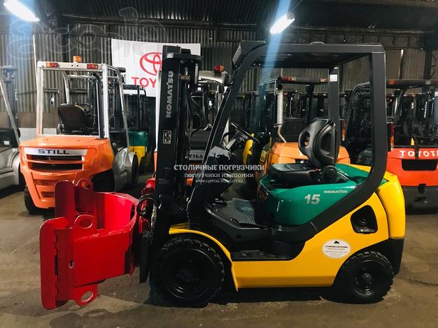 Дизельный автопогрузчик Komatsu FD15T-20 c рулонным захватом