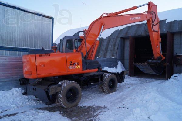 Сдам в Аренду Hitachi ZX 160W (колёсный) V0.8 + гидромолот + ковш планировщик