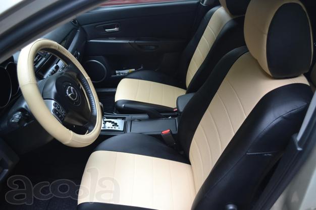 Модельные авточехлы из экокожи на Mazda 3 с 2003-2010г.