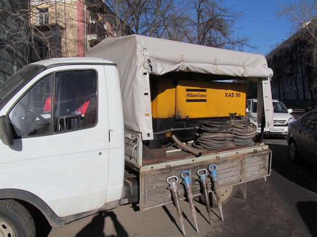 Аренда компрессора 2,4,6,8 молотков, продувка в Москве и МО