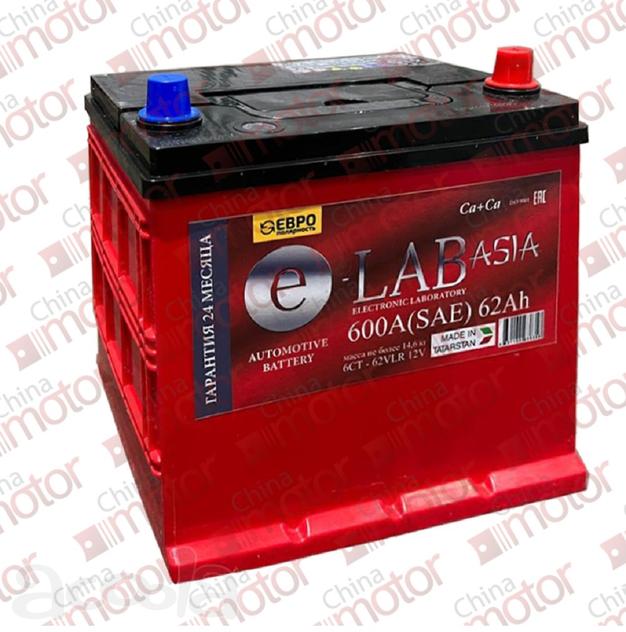 Аккумулятор 6CT-62 "E-LAB asia" JIS-D23 о.п. 230x170x225 600A "ЕАЗ" в Москве