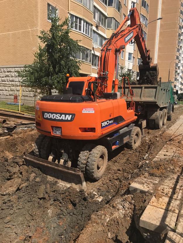 Аренда колёсного полноповоротного экскаватора