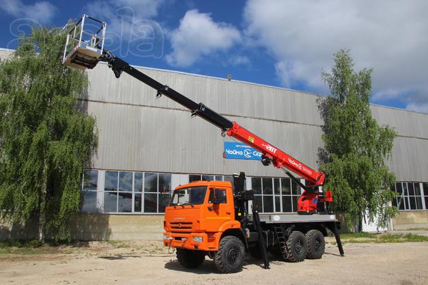 Автогидроподъёмник Чайка-Socage T328 на базе КАМАЗ-43118 с лебёдкой