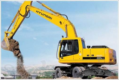 Предлагаю услуги по аренде полноповоротного колёсного экскаватора HYUNDAI-200 (ковш, гидромолот)